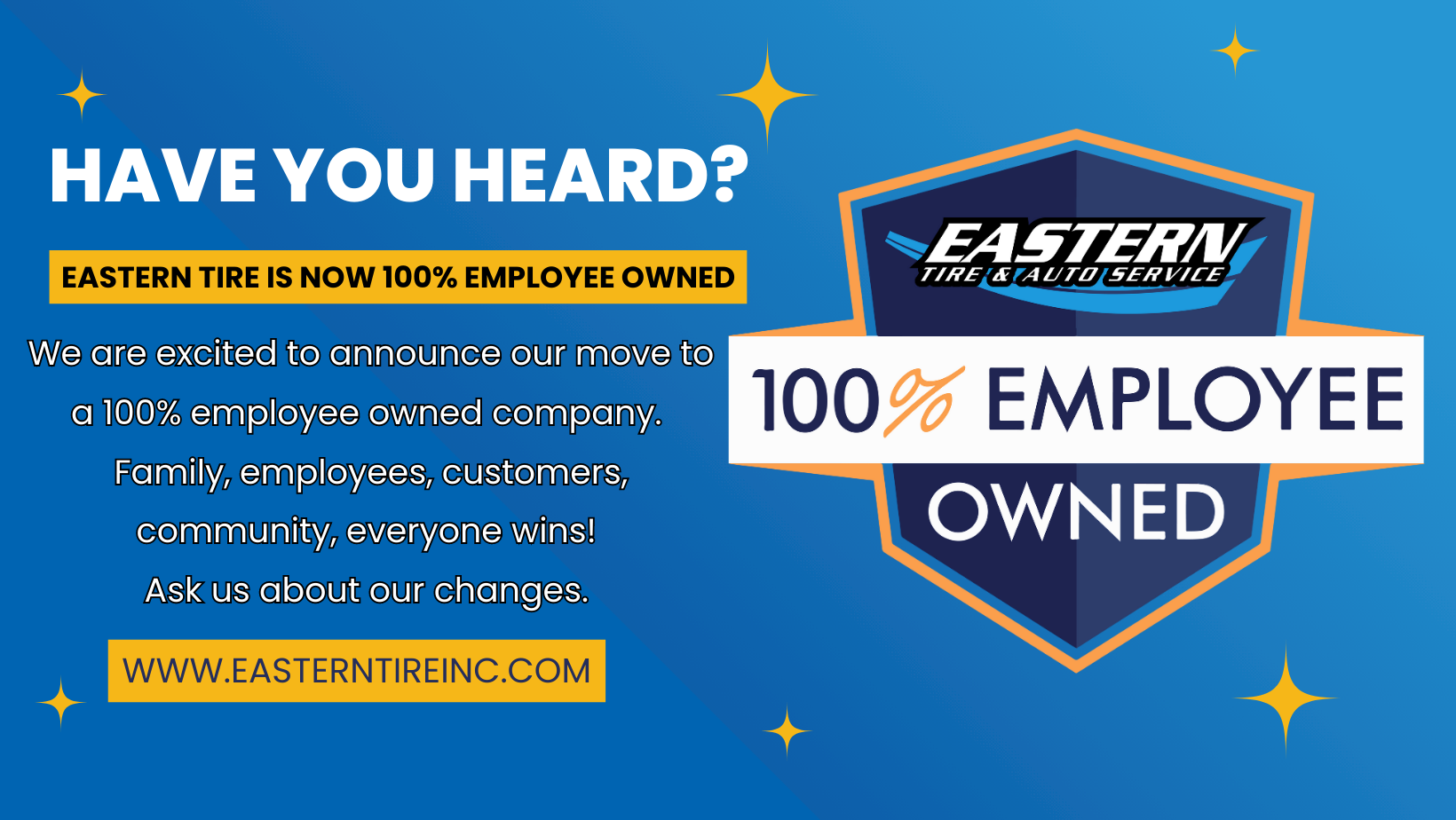 We are now 100% Employee Owned